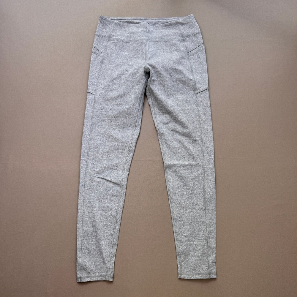Kyodan Womens Gray Heathered High Waist Active Leggings with Side Pockets Size S